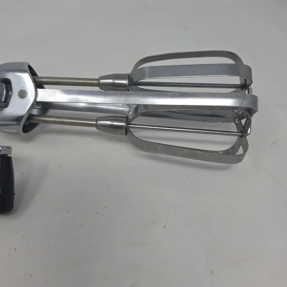 Vintage Ecko Best Hand Held Mixer Rotary Beater Black Handle Stainless Steel. L